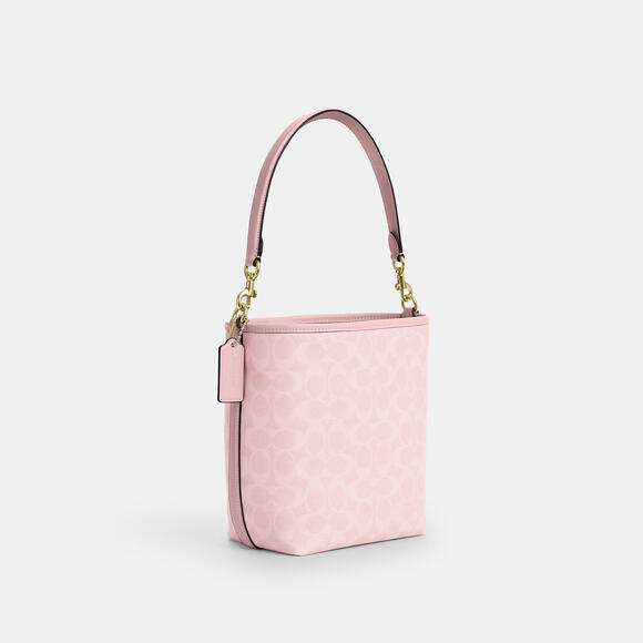 Coach Powder Pink City Bucket Bag In Signature Canvas NWT - Picture 8 of 11